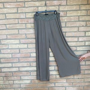 Forest green wide leg pants
